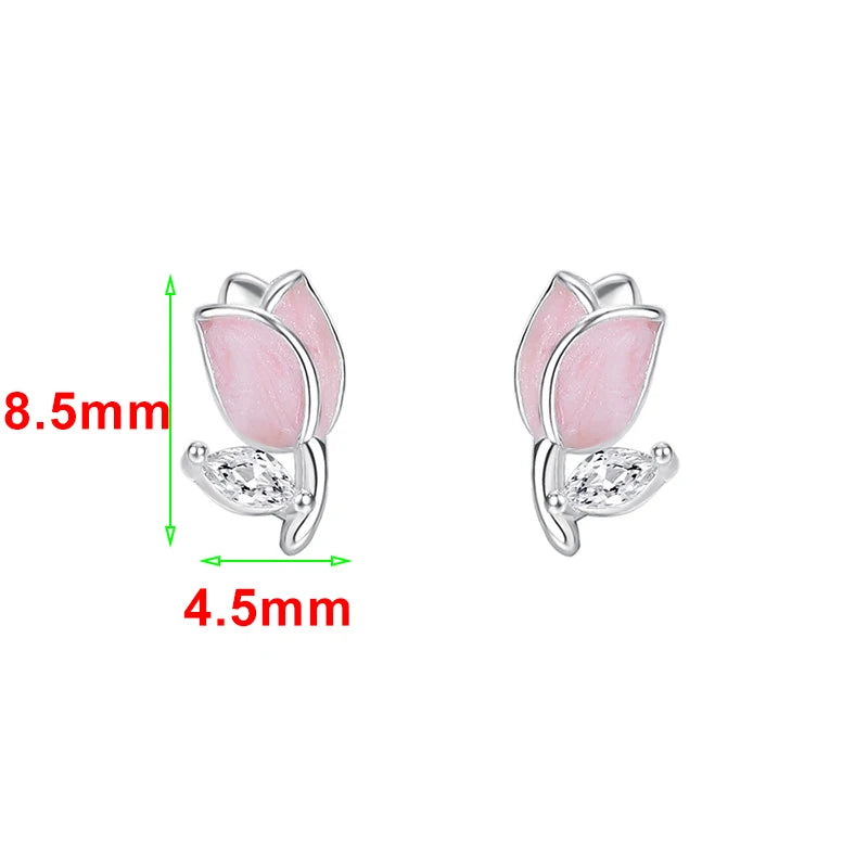 Pink Flower Mini Earring