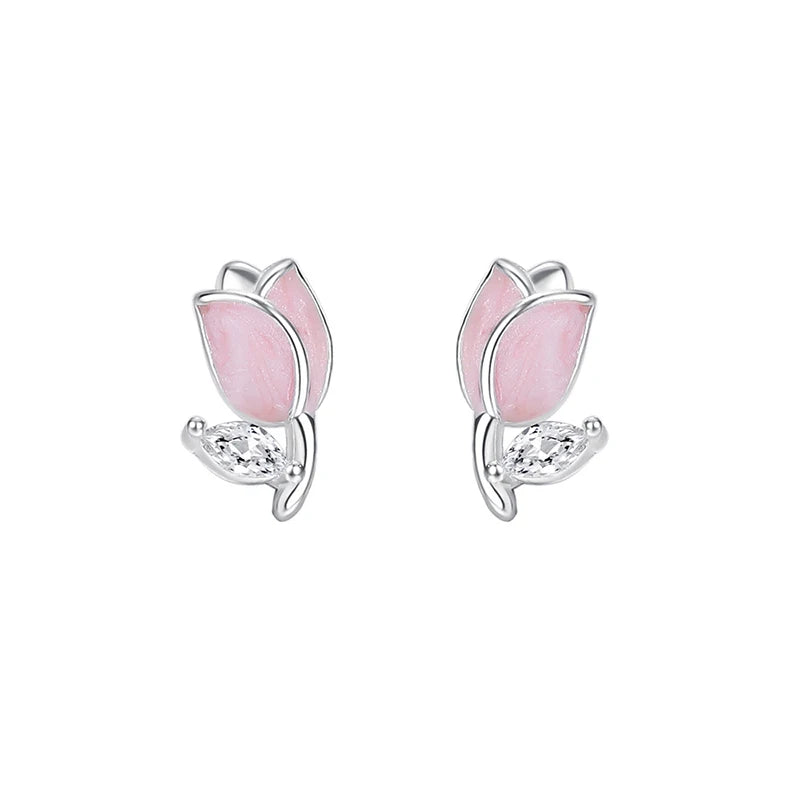 Pink Flower Mini Earring