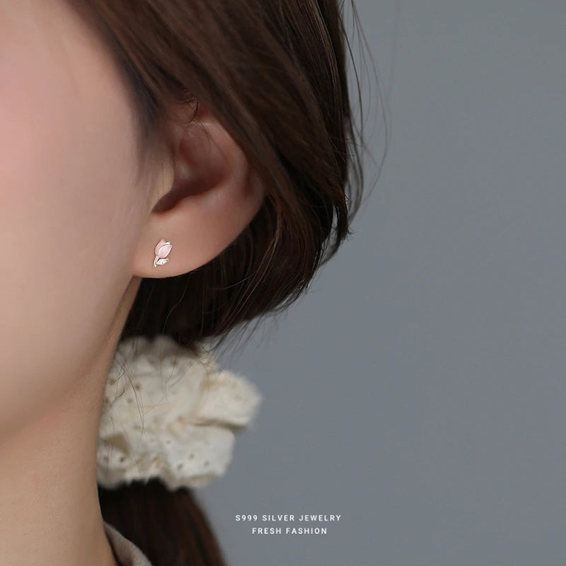 Pink Flower Mini Earring